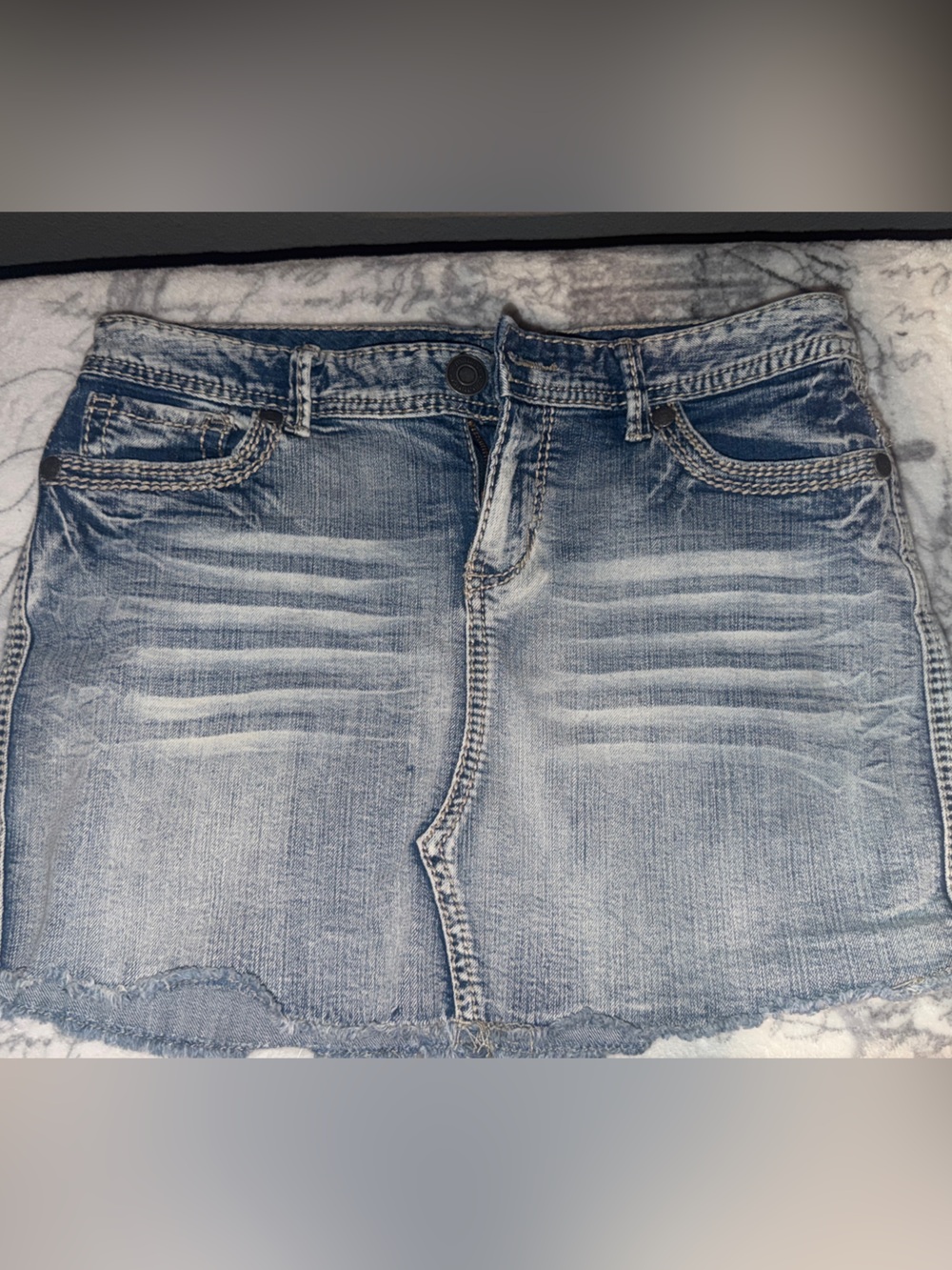 Maurices Light Blue Slim Straight Mini Jean Skirt